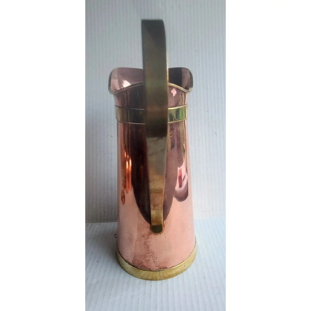 Vintage Orfe Mex Mexican Copper Brass Wine Water Pitcher & 6 Goblets RARE Unique